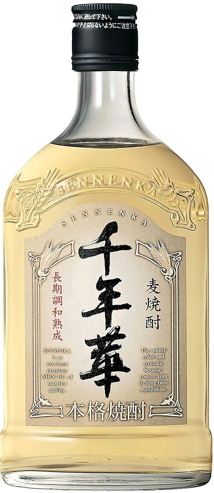Amazon.co.jp: 長期調和熟成麦焼酎 千年華 25度 720ml : 食品